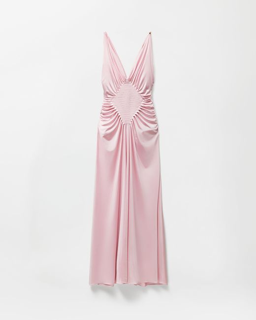 Versace Pink Viscose-Jersey Draped Gown