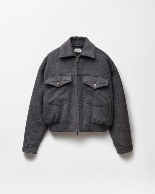 Versace Gray Wool Llama Blouson for men