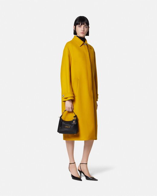 Pardessus En Laine Feutrée Versace en coloris Yellow