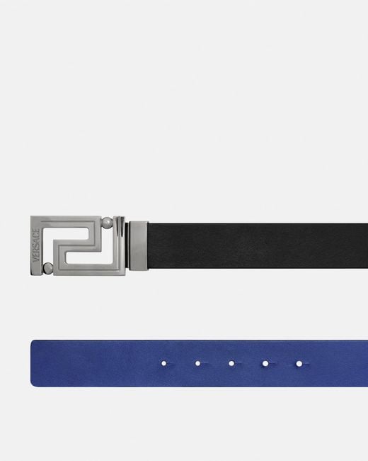 Versace White Greca Leather Reversible Belt 3.5 Cm for men