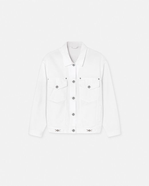 Versace White Barocco Sea Oversized Denim Jacket