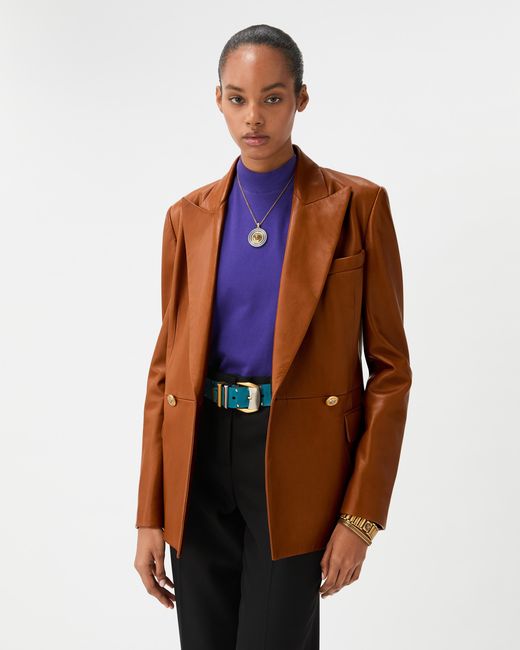 Versace Brown Nappa Plongé Blazer