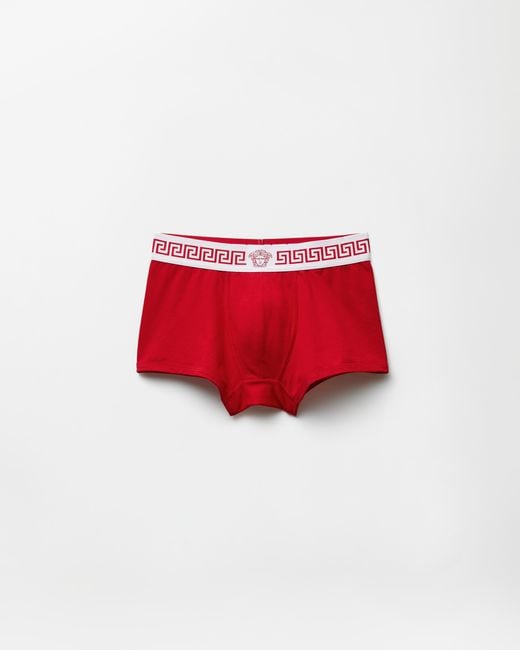 Versace Red Cotton-Jersey Trunks for men