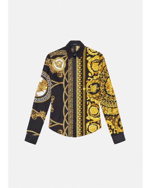 Versace La Coupe Des Dieux Silk Shirt in Black+Print (Black) - Lyst