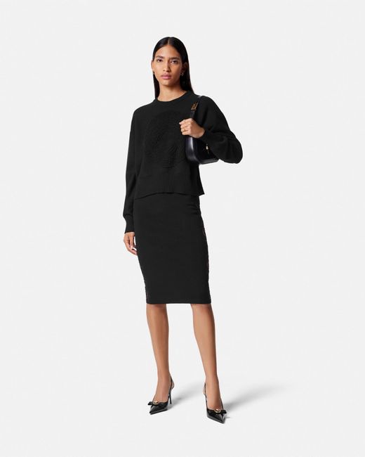 Versace Pull Eponge Medusa En Laine Melangee in Black Lyst UK