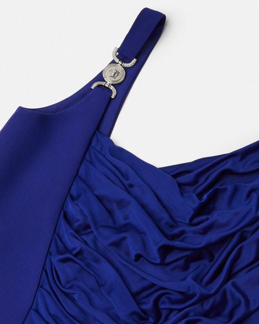 Vestido Drapeado Medusa '95 Versace de color Blue