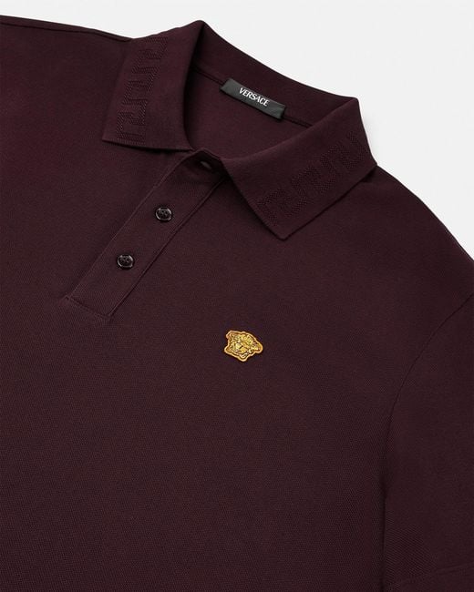 Versace Embroidered Cotton Piqué Polo for men