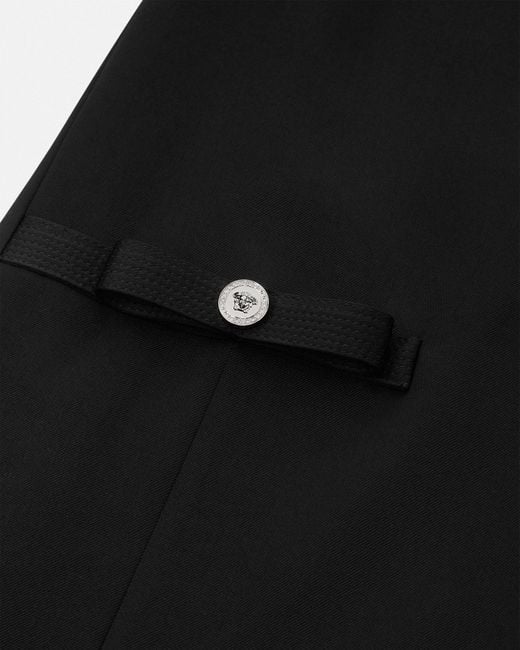 Versace Black Gianni Ribbon Etui-Minikleid Aus Wolle