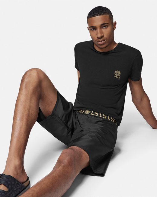 Versace Black Mid Boardshorts for men