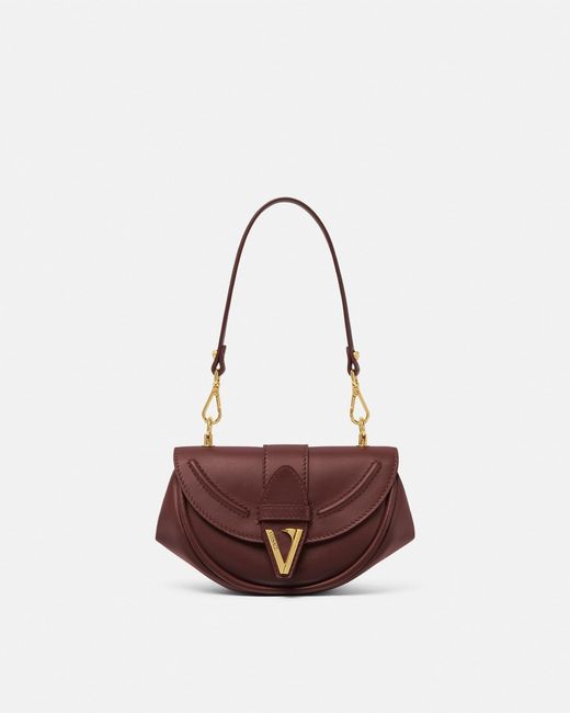 Versace White Virtus Small Leather Shoulder Bag