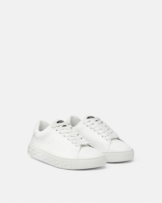 Versace White Greca Nylon Sneakers