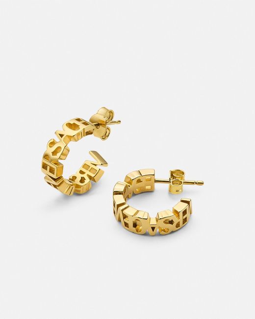 Créoles Logo Versace en coloris Metallic