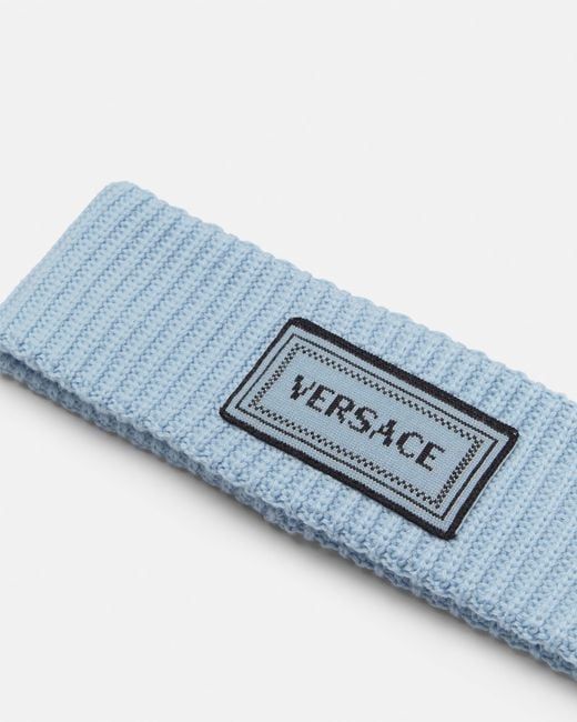 Versace Blue Wool Knit Band