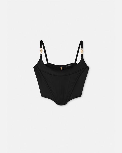 Versace Black Medusa '95 Satin Corset Top