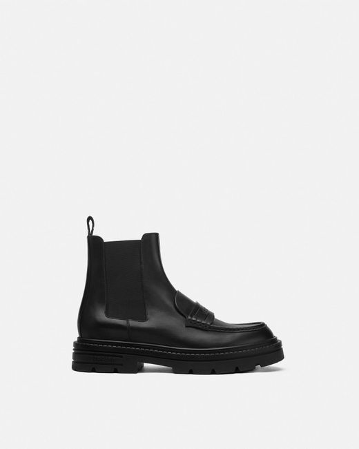 Versace Black Adriano Loafer Boots for men