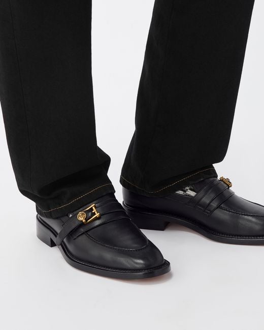 Versace White Primo Leather Loafers for men
