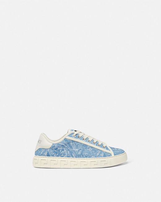 Versace Blue Barocco Greca Sneakers