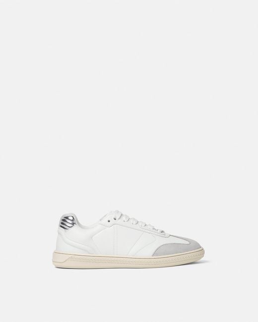 Versace White Greca Court Sneakers