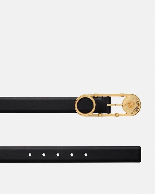 Versace White Safety Pin Leather Belt