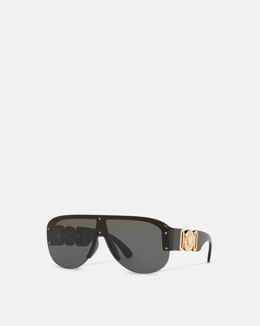 Versace Gray Medusa Biggie Pilot Sunglasses for men