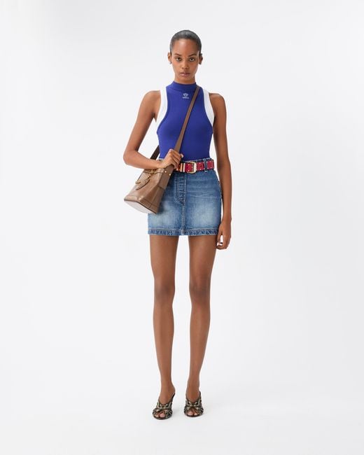 Versace Blue Denim Mini Skirt