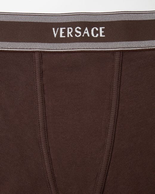 Versace White Ribbed Cotton-Jersey Trunks