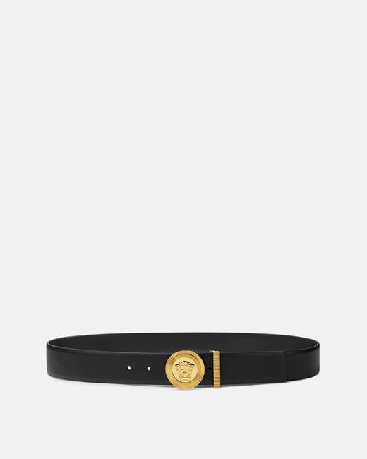 Versace Medusa Biggie Leather Belt 4 Cm in White for Men Lyst