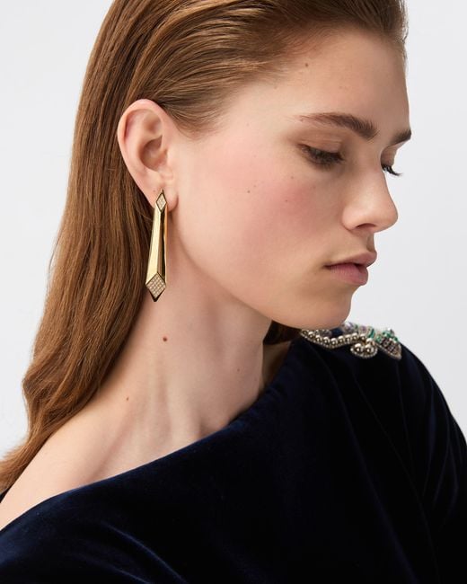 Versace Metallic Blade Crystal Earrings