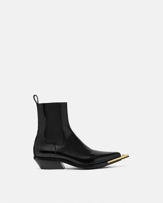 Versace White Arrow Chelsea Boots for men