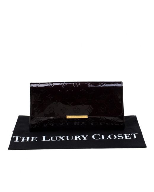 Women S Black Burgundy Patent Leather Clutch Bag