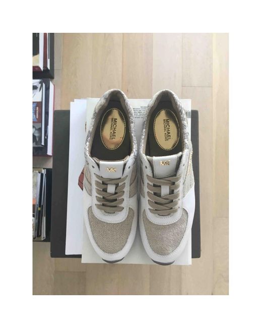 michael kors white leather trainers