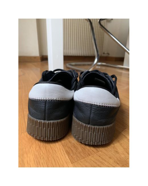 adidas samba black leather trainers