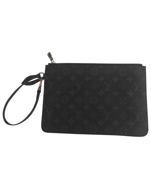 Louis Vuitton Black Cotton Small Bag, Wallets & Cases in Black for Men - Lyst