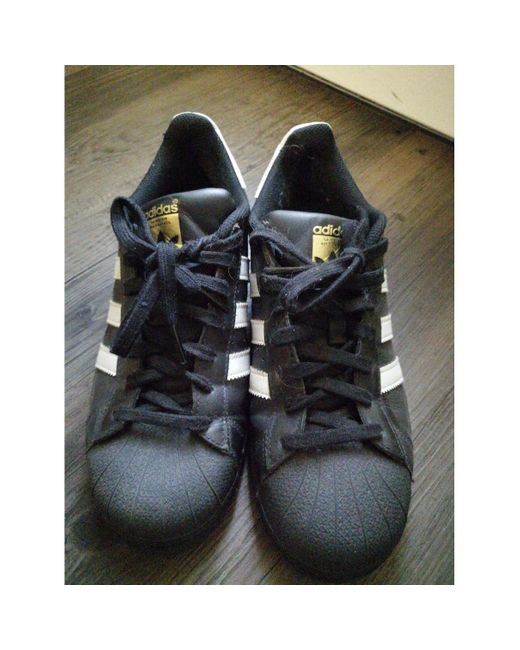 adidas black leather trainers