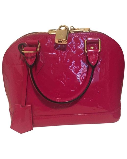 Louis Vuitton Alma Bb Patent Leather Handbag in Pink - Lyst