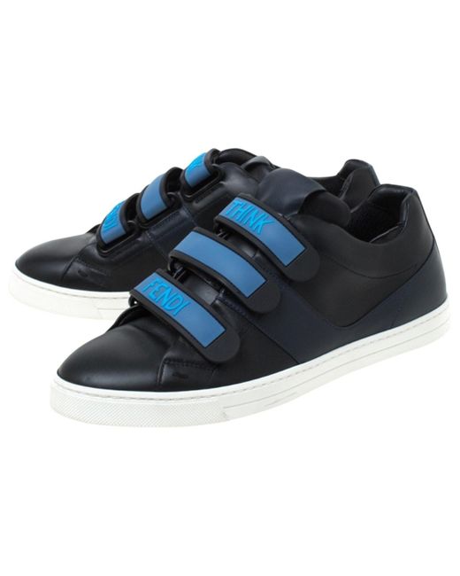 fendi black leather sneakers