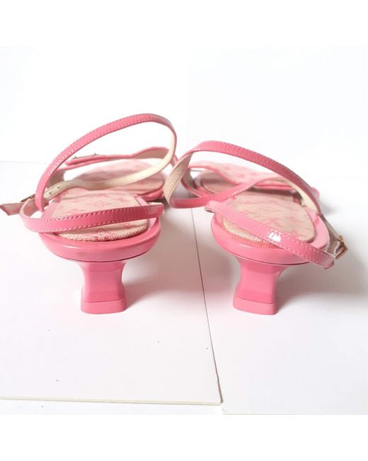 Louis Vuitton Cloth Sandal in Pink - Lyst