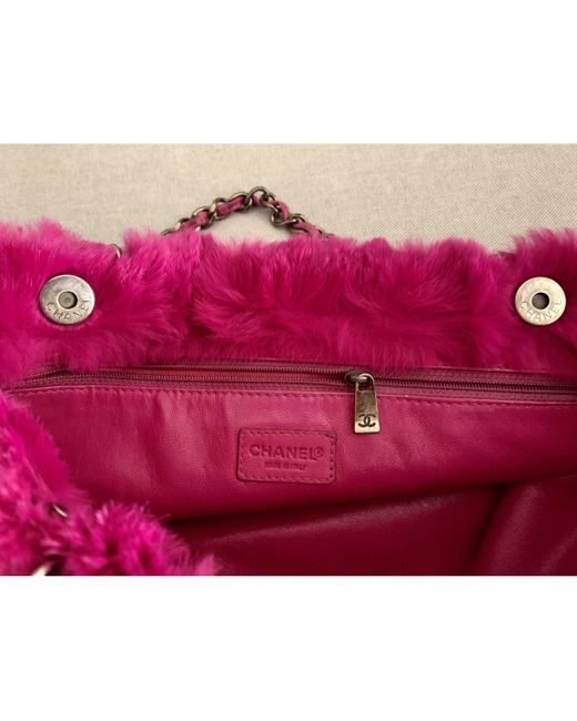 pink fur handbag