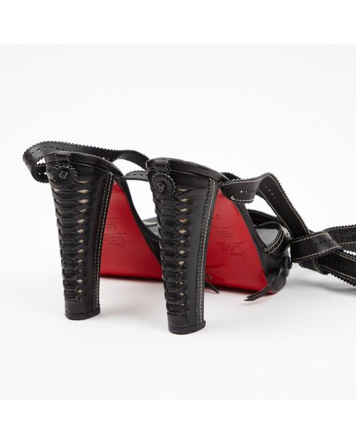 Christian Louboutin Leather Sandals in Black - Lyst