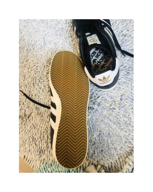 adidas black leather trainers