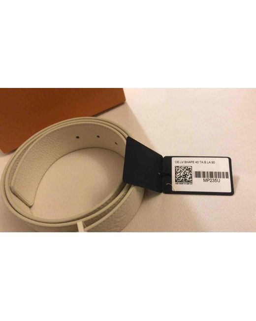 Louis Vuitton White Leather Belt For Men Lyst