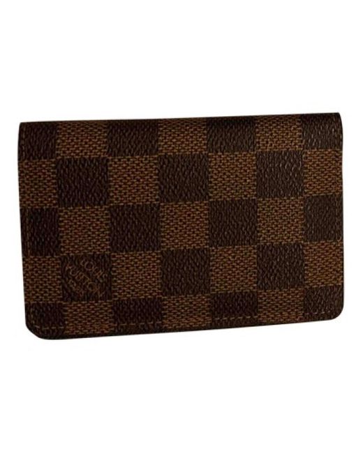 Louis Vuitton Pocket Organizer Brown Cloth Small Bag Wallets & Cases for Men - Lyst