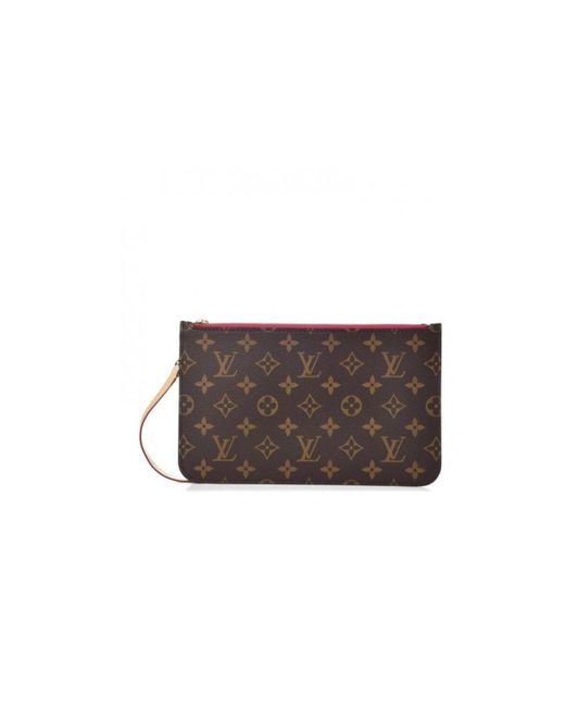 Louis Vuitton Neverfull Brown Leather Clutch Bag - Lyst