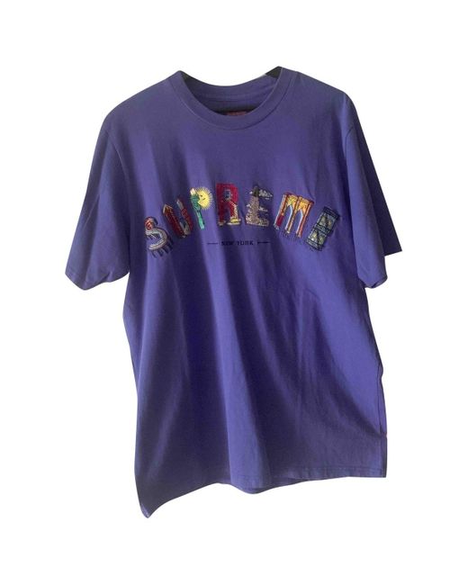 Supreme Purple Cotton T-shirt for Men - Lyst