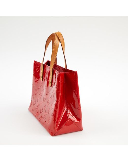 louis vuitton handbag red patent leather