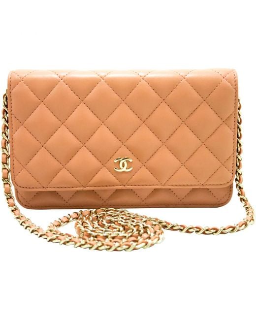 Women S Pre Owned Wallet On Chain Pink Leather Handbags Women S Pre Owned Wallet On Chain Pink Leather Handbags
