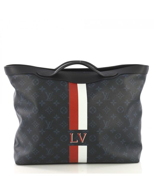 Louis Vuitton Blue Cloth Handbag in Blue - Lyst