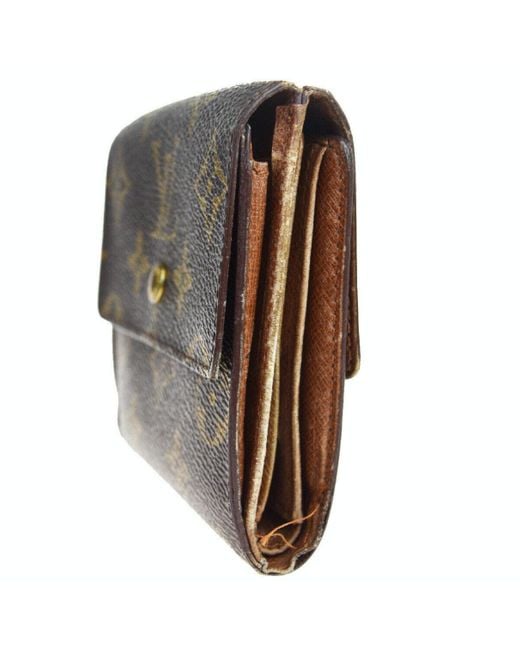 Louis Vuitton Leather Wallet in Brown - Lyst