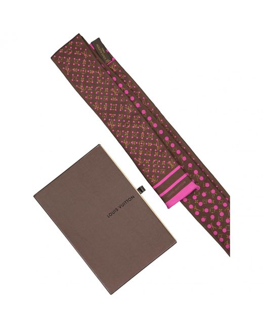Louis Vuitton Brown Silk Scarves in Brown - Lyst