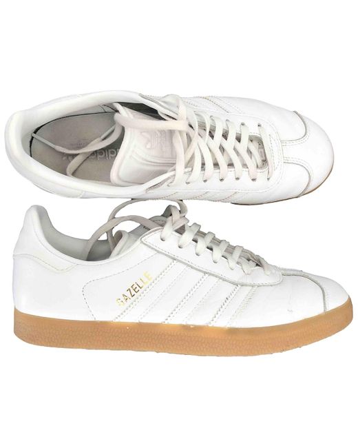 gazelle adidas white leather